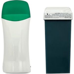 Dermawax Roll On Aloë Vera - Verwarmde ontharingsset 25 W (gemaakt in China) + 100 ml Italiaanse aloë vera cartridge - benen, armen, oksels en rug