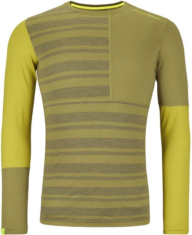 Ortovox - 185 Rock'N'Wool - Merino-ondergoed - Geel/Olijfgroen - Long Sleeve