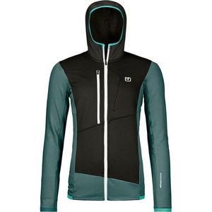 Ortovox - Womens Fleece Grid Hoody - Fleecevest - Zwart - Capuchon, Stretch, 66% Polyester