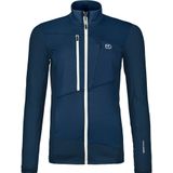 Ortovox - Womens Fleece Grid Jacket - Fleecevest - Blauw - Stretch, 66% Polyester, 21% Wol, 7% Polyamide, 6% Elastaan
