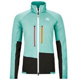 Ortovox - Womens Fleece Rib Jacket - Fleecevest - Turkoois - Stretch, 66% Polyester, 21% Wol, 8% Elastaan, 5% Polyamide