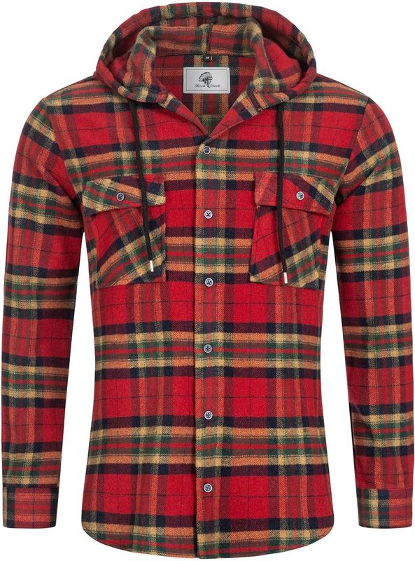 Rock Creek Hemd Kariertes Hemd mit Kapuze Regular Fit