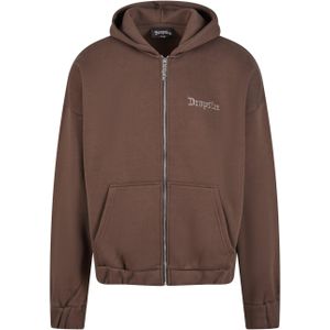 Dropsize Sweatvest  donkerbruin