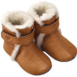 Pololo Unisex Kinderen Babybootie Wollen Voering Lichtbruin Slippers, lichtbruin, 20/21 EU
