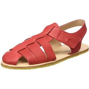 Pololo Unisex kinderen Ibiza leer rode sandaal, rood, 23 EU