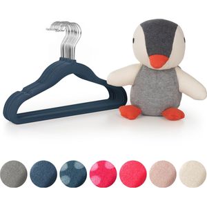 Laleni Fluwelen Kledinghangers Kinderen - Kleerhangers Peuter - Donkerblauw - Set van 30