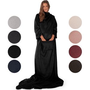 Blumtal - Fleece Deken Met Mouwen - Zwart - 100% Polyester