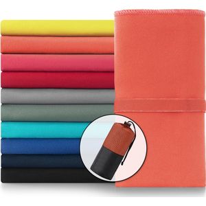 Blumtal Sporthanddoek microvezel: 180 x 90cm - 80 x 40cm, koraal, set