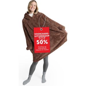 Blumtal - Fleece Hoodie Deken - Bruin - Draagbare Deken met 2 Voorzakken en Capuchon