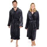 Blumtal - Badjas - Antraciet - Unisex - Fleece Badjas met Capuchon en Zakken