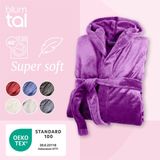 Blumtal Badjas Unisex - Dames en Heren Badjas - Fleece Badjas met Capuchon - met Zakken - Lila - Maat L