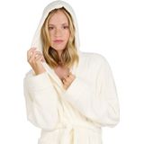 Blumtal Badjas Unisex - Dames en Heren Badjas - Fleece Badjas met Capuchon - met Zakken - Gebroken Wit - Maat S