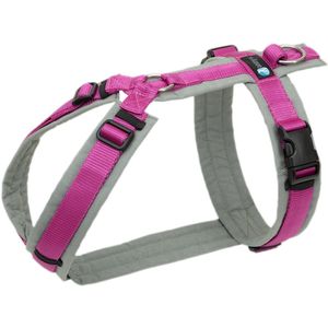 AnnyX Hondentuig - FUN - Speurtuig - Fuchsia/Grijs - maat XXS - Borstomvang 36-42cm - Gewicht hond 3 -7 kg