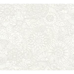 Etnisch behang Profhome 358161-GU vliesbehang glad met natuur patroon mat wit 5,33 m2
