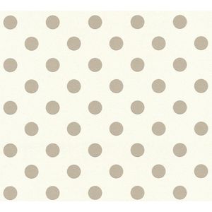 Kinderbehang Profhome 369341-GU vliesbehang glad met kinder patroon mat beige roze wit 5,33 m2