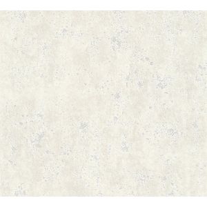 Steen tegel behang Profhome 366002-GU vliesbehang glad in used-look mat crème 5,33 m2