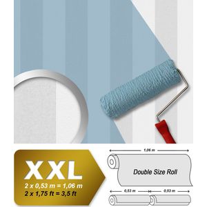 Strepen behang Profhome 247612-GU overschilderbaar vliesbehang licht gestructureerd met strepen mat wit 26,5 m2