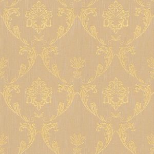 Barok behang Profhome 306584-GU textiel behang gestructureerd in barok stijl glanzend goud beige 5,33 m2