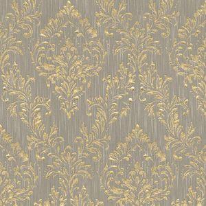 Barok behang Profhome 306593-GU textiel behang gestructureerd in barok stijl glanzend goud beige 5,33 m2