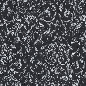 Barok behang Profhome 306606-GU textiel behang gestructureerd in barok stijl glanzend zwart zilver 5,33 m2