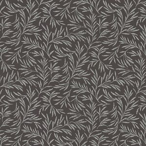 Bloemen behang Profhome 333265-GU vliesbehang glad met bloemen patroon mat zwart zilver 5,33 m2