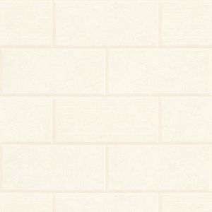Steen tegel behang Profhome 343222-GU vliesbehang licht gestructureerd in steen look mat crème wit 7,035 m2