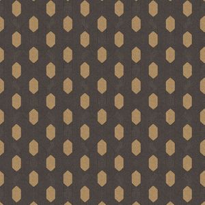 Exclusief luxe behang Profhome 369735-GU vliesbehang licht gestructureerd met grafisch patroon mat zwart goud bruin 5,33 m2