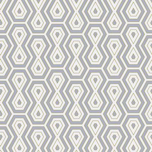 Grafisch behang Profhome 377076-GU vliesbehang glad met geometrische vormen mat grijs goud wit 5,33 m2