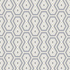 Grafisch behang Profhome 377076-GU vliesbehang glad met geometrische vormen mat grijs goud wit 5,33 m2