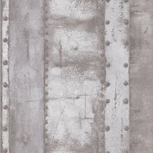 Grafisch behang Profhome 377432-GU vliesbehang licht gestructureerd in shabby chic stijl mat grijs wit 5,33 m2