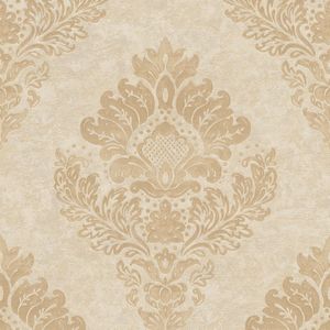 Barok behang Profhome 379013-GU vliesbehang licht gestructureerd in barok stijl mat goud beige 5,33 m2