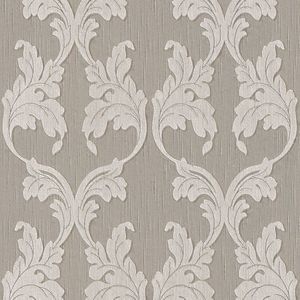 Textiel look behang Profhome 956286-GU textiel behang gestructureerd in textiel look mat grijs beige 5,33 m2