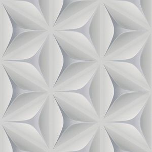 3D behang Profhome 960421-GU vliesbehang licht gestructureerd met grafisch patroon mat grijs 5,33 m2