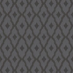 Etnisch behang Profhome 961975-GU textiel behang gestructureerd met ruitvormig patroon mat grijs zwart 5,33 m2