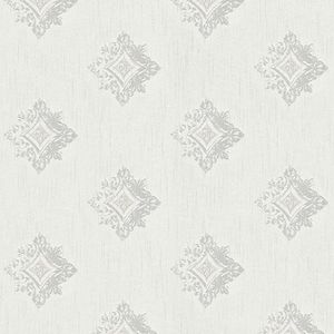 Barok behang Profhome 962001-GU textiel behang gestructureerd in barok stijl mat beige grijs 5,33 m2
