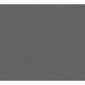 Uni kleuren behang Profhome 387441-GU vliesbehang hardvinyl warmdruk in reliëf licht gestructureerd in used-look mat antraciet grijs zwart 5,33 m2
