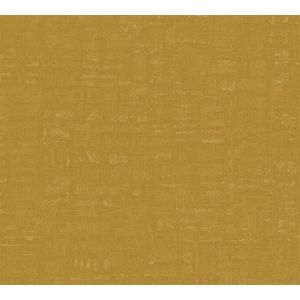 Uni kleuren behang Profhome 387455-GU vliesbehang hardvinyl warmdruk in reliëf licht gestructureerd in used-look mat geel okergeel 5,33 m2