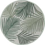 the carpet Machka - robuust buitentapijt, modern design, weerbestendig & UV-bestendig, voor balkon, terras en serre, ook geschikt voor keuken of eetkamer, palmboom, 160x160 round