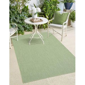 the carpet Mistra - robuust tapijt voor buiten, modern, weerbestendig en uv-bestendig, voor balkon, terras en serre, maar ook geschikt voor de keuken, plat geweven, groen, 200 x 280 cm