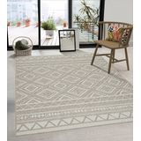 the carpet Calgary - stevig buitentapijt, plat geweven, modern design, ideaal voor keuken en eetkamer, vintage-look, boho-stijl, ook geschikt voor buitengebruik, natuur, 80 x 150 cm