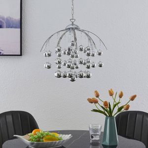 Lindby Kinia LED hanglamp met chroombollen