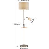 Lindby - Aovan Vloerlamp met USB - Nickel
