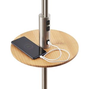 Lindby - Aovan Vloerlamp met USB - Nickel