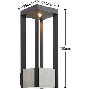 Lucande LED buiten wandlamp Kalisa, IP65, grijs, metaal