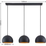 Lindby - Hanglamp - 3 Lichts - Staal - H: 20 cm - E27 - Zwar - Goud