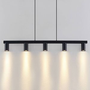 Lindby - hanglamp - 5 lichts - staal - H: 10.5 cm - GU10 - zwart
