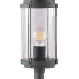 Lindby - Sokkellamp - 1licht - aluminium, polycarbonaat - H: 40 cm - E27 - donkergrijs, helder