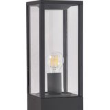 Lindby - Sokkellamp - 1licht - aluminium, glas - H: 40 cm - E27 - donkergrijs