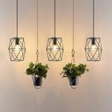 Lindby Mercan hanglamp met kunstplant, 3-lamps.