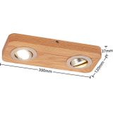 Lindby - Mikari 2 - LED Plafondlamp - Hout